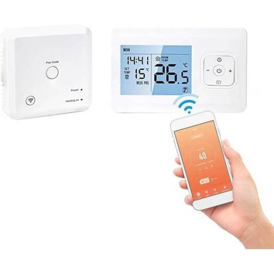 MK70GC Smart WiFi Thermostat LCD Touch Screen Boiler Type Remote Temperature Control 3A For Tuya APP-Black Panel - 1