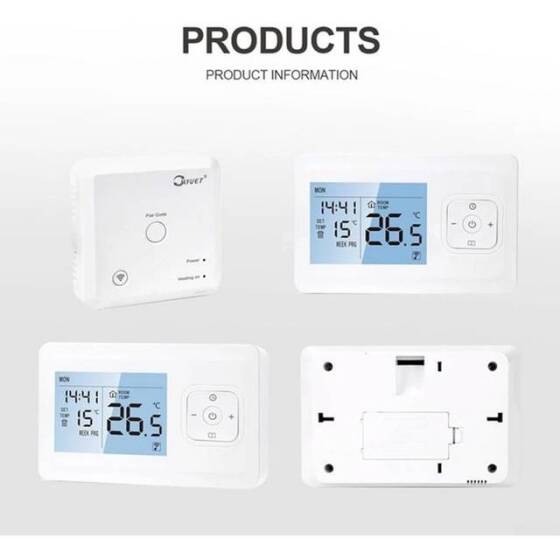 MK70GC Smart WiFi Thermostat LCD Touch Screen Boiler Type Remote Temperature Control 3A For Tuya APP-Black Panel - 3