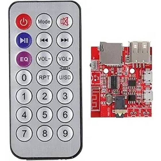 MP3 Bluetooth 4.1 Decoding Module Audio Frequency Receiving Board With Remote Control - With Battery - 1