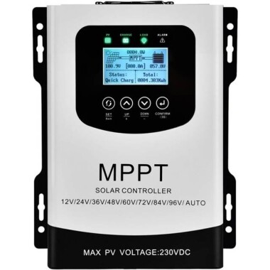 MPPT 60A 12V/24V/48V/72V/96V Intelligent LCD Solar Controller - PV Voltage 0V-230V - 1