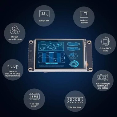 Nextion NX3224K028 2.8 Inch Resistive Touch Screen Man-machine Interface HMI Kernel Enhanced Version - 4