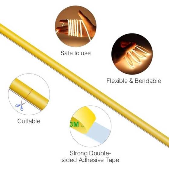 Non-Waterproof Yellow 3014 12V SMD LED Strip 90 LED/Meter Flexible 5M/Roll - 4