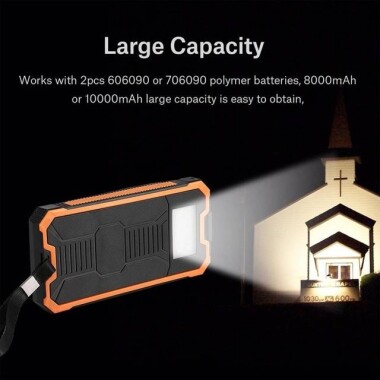 Orange Removable Solar Energy Charger Quick Charge 2000MA With 6 Boards - 4