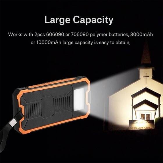 Orange Removable Solar Energy Charger Quick Charge 2000MA With 6 Boards - 4
