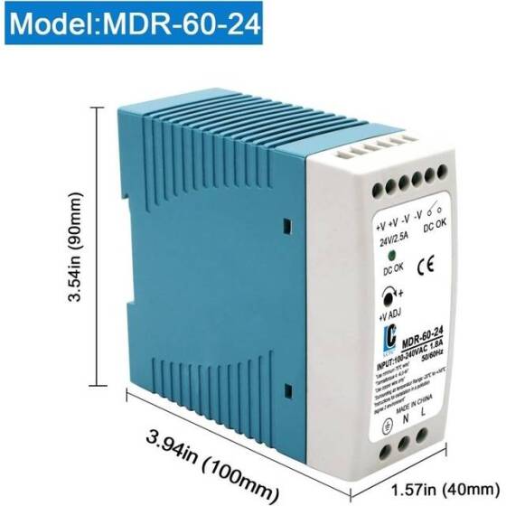 Original Delta DRP024V60W1AA Guide Rail Switching Power Supply - 3