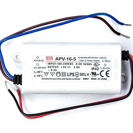 Original Taiwan MEAN WELL APV-16-5 Waterproof Power Supply - 2