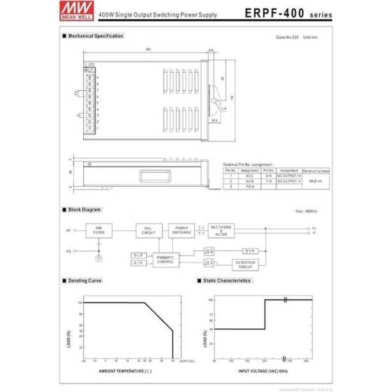 Original Taiwan MEAN WELL ERP-400-24 Rainproof Power Supply - 3