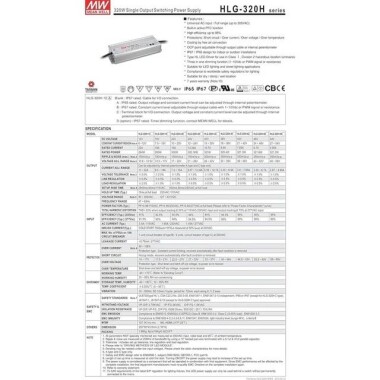 Original Taiwan MEAN WELL HLG-320H-12A Waterproof Power Supply - 2