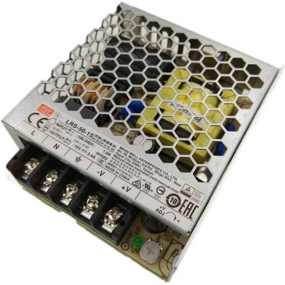 Original Taiwan MEAN WELL LRS-50-15 Power Supply - 1
