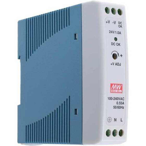Original Taiwan MEAN WELL MDR-20-5 Rail Power Supply - 1
