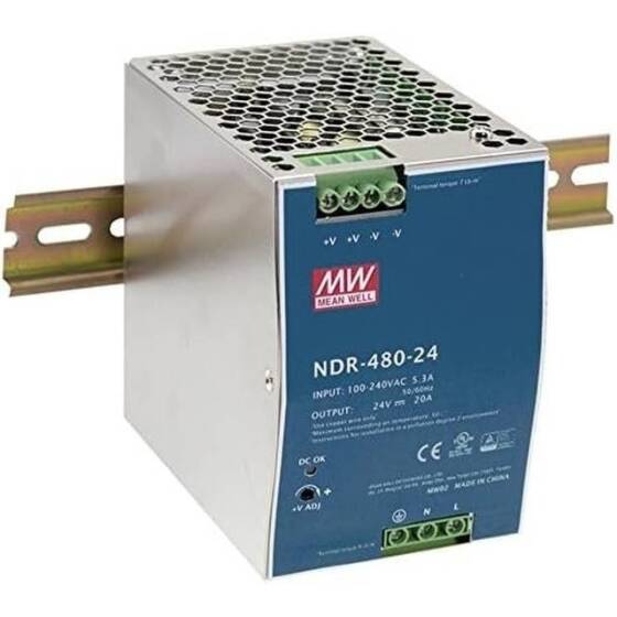 Original Taiwan MEAN WELL NDR-480-24 Rail Power Supply - 1