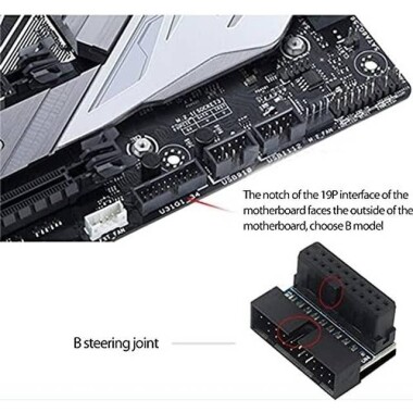 PH19A USB 3.0 19P20P Adapter Black Blue - 3