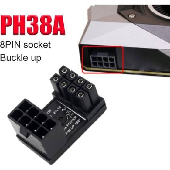 PH38A ATX 8 Pin Adapter ATX 8 Pin Female To 8 Pin Male 180 Degree Angled Adapter For Desktops Graphics Card - 3