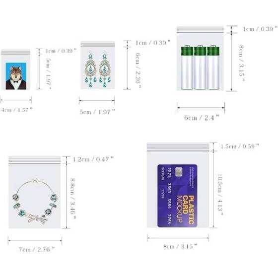 Plastic Bags 4x6cm Jewelry Ziplock Zip Zipped Lock Reclosable Poly Clear Packaging Bags (500pcs/bag) - 1