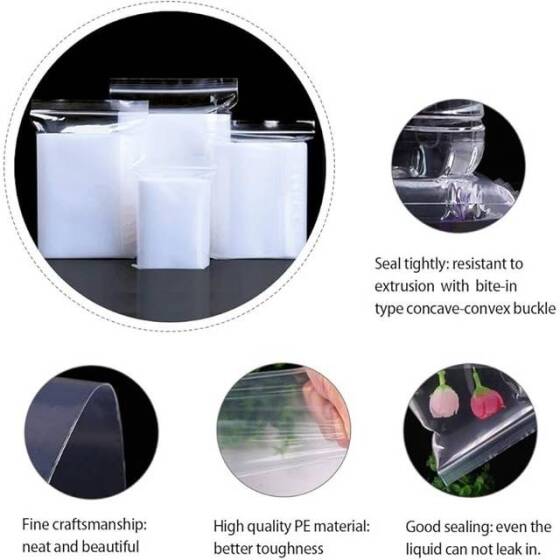 Plastic Bags 6x8cm Jewelry Ziplock Zip Zipped Lock Reclosable Poly Clear Packaging Bags (100pcs/bag) - 1