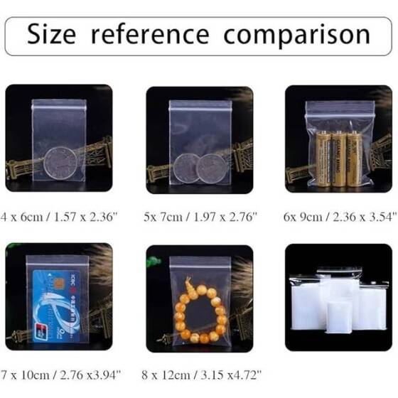 Plastic Bags 6x8cm Jewelry Ziplock Zip Zipped Lock Reclosable Poly Clear Packaging Bags (100pcs/bag) - 2