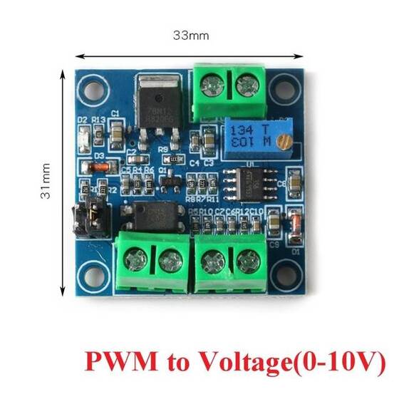 PWM to Voltage Converter Module 0%-100% to 0-10V Digital to Analog Signal PWM Adjustable Power Module - 1