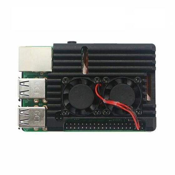 Raspberry Pi 4 Aluminum Case Cooler - Dual Fan - 1