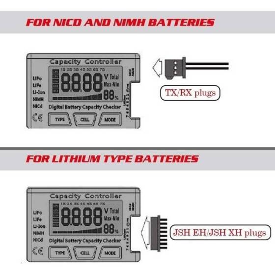 RC CellMeter 7 Digital Battery Capacity Checker Controller Tester Voltage Tester For Lipo Life Li-ion - 4