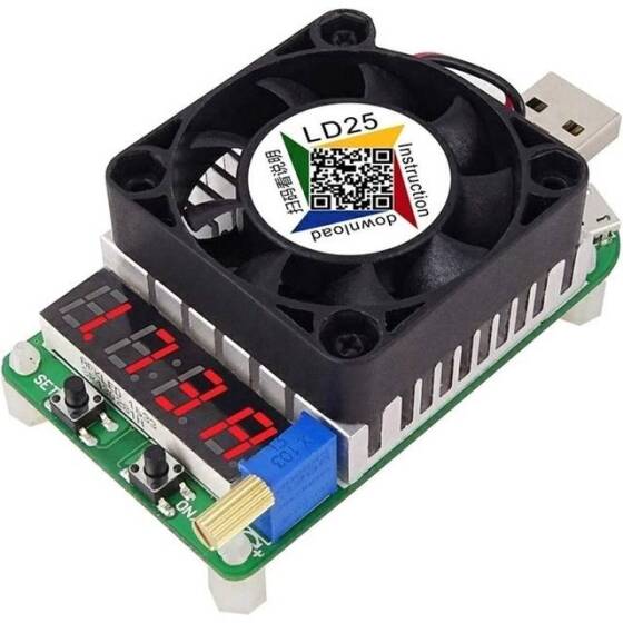 RD LD25 USB Interface Electronic Load ResisTor Discharge Battery Test LED Display Fan Adjustable Current Voltage 4A 25W - 1