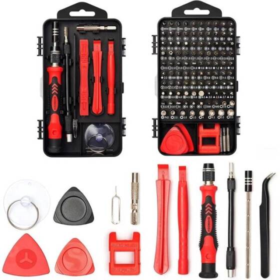 Red 115 in 1 Multi-Purpose Screwdriver Set - Plastic Box - 1