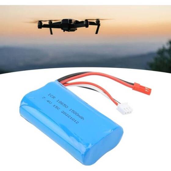 RED 1500MAH 2S 7.4V 35C High Power High Quality Model Airplane LIPO Battery JST Female - 4