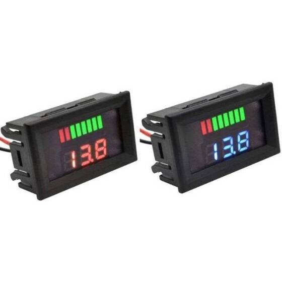 Red 72V Dual Display Automatic Identification Waterproof Voltage Meter - 5