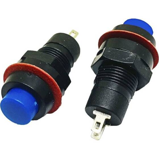 Red DS-213 10mm 2 PIN Momentary Self-Reset Round Button Switch - 1