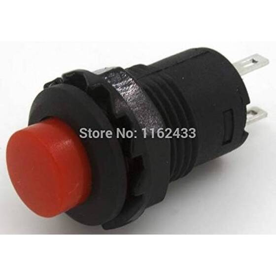 Red DS-427 12mm 2 PIN Lock-Free Self-Reset On-Off Push Button Switch - 2