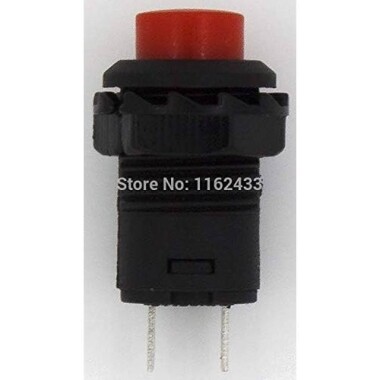 Red DS-427 12mm 2 PIN Lock-Free Self-Reset On-Off Push Button Switch - 5
