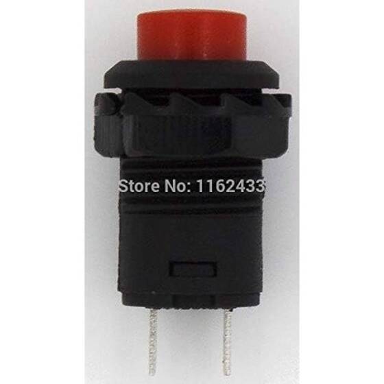Red DS-427 12mm 2 PIN Lock-Free Self-Reset On-Off Push Button Switch - 5