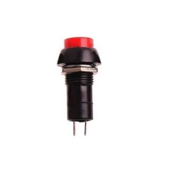 Red PBS-11B 12mm 2 PIN Momentary Self-Reset Round Plastic Push Button Switch - 1