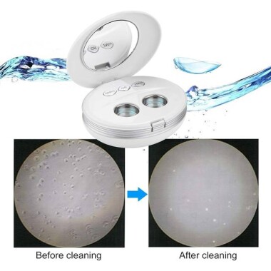 Red Ultrasonic Contact Lens Cleaner Mini Eyeglasses Cleaning Machine - 2