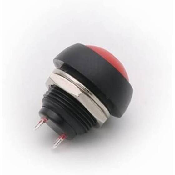 Red Waterproof PBS-33B 12mm 2 PIN Self-Reset Mini Round Push Button - 2