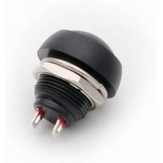 Red Waterproof PBS-33B 12mm 2 PIN Self-Reset Mini Round Push Button - 3