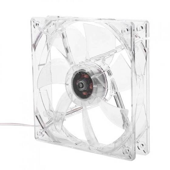 RGB 12CM Silent Chassis Cooling Fan 4 Colors LED Lighting Large 4 PIN Heatsink For DeskTop PC Case (Double Aperture-Four Colors) - 1