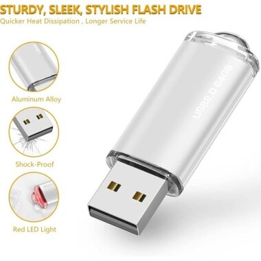 Robot Cube Silver U101 MINI Waterproof U Disk USB2.0 64GB - 3