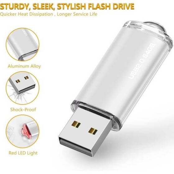 Robot Cube Silver U101 MINI Waterproof U Disk USB2.0 64GB - 3