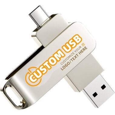 Robot Cube Silver U305 360° Rotate U Disk USB3.2 256GB - 1