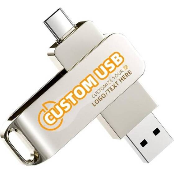 Robot Cube Silver U305 360° Rotate U Disk USB3.2 256GB - 1