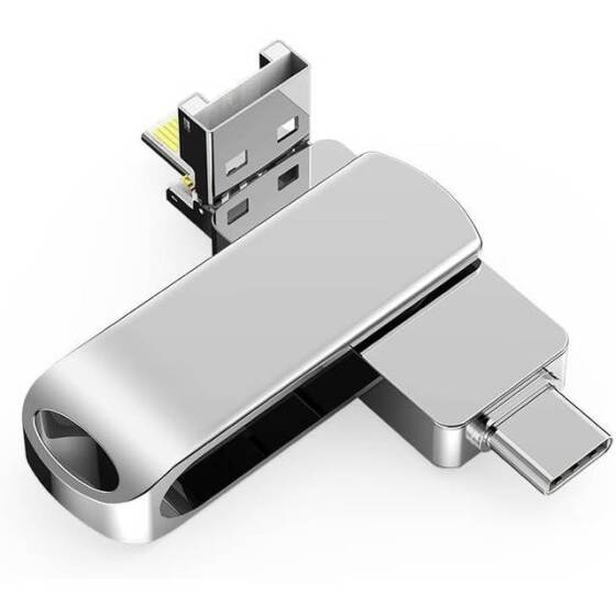 Robot Cube Silver U305 360° Rotate U Disk USB3.2 512GB - 1