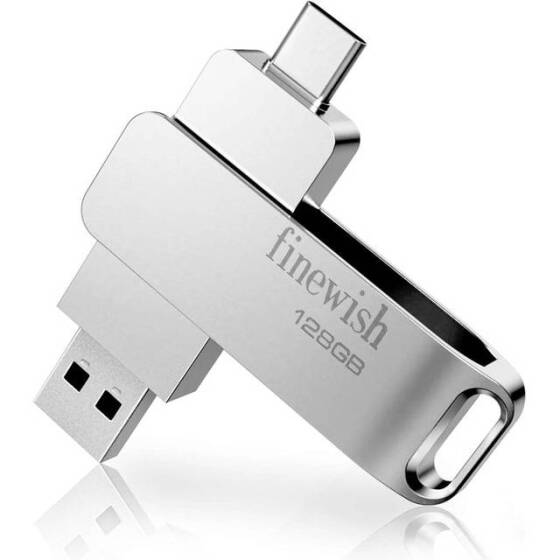 Robot Cube U410 Flame Red USB3.1+Type-C Encryption U Disk 128GB - 1