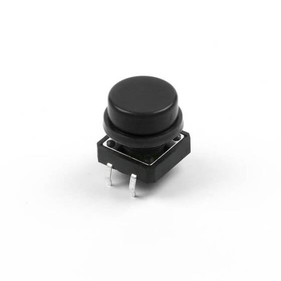 Round Cap For Square Tactile Switch For 12x12x7.3mm Square Switch Black Color - 1