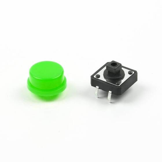 Round Cap For Square Tactile Switch For 12x12x7.3mm Square Switch Green Color - 1