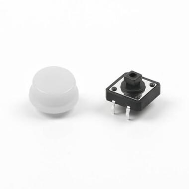 Round Cap For Square Tactile Switch For 12x12x7.3mm Square Switch white Color - 1