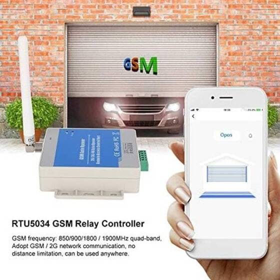 RTU5034 2G GSM Gate Opener Access Relay Switch Remote Control by Free Call Home Alarm System Security for Automatic Door Opener - 4