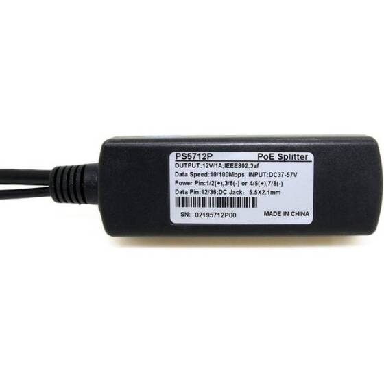 SDAPO PS5712P V2.1 DC5.5x2.1mm 100M PoE Splitter 48V To 12V 1A - Single Board - 4