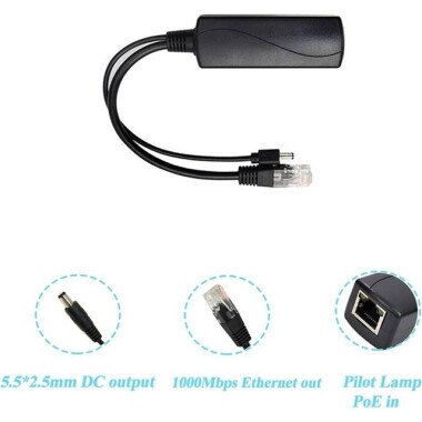 SDAPO PS5712TG DC5.5x2.1mm Gigabit PoE Splitter 48V To 12V 2A - 2