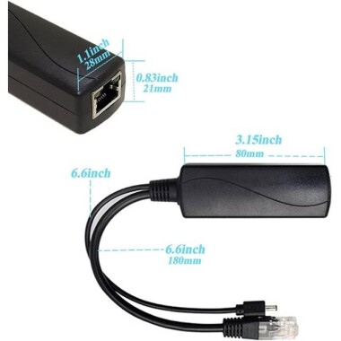 SDAPO PS5712TG DC5.5x2.1mm Gigabit PoE Splitter 48V To 12V 2A - 5