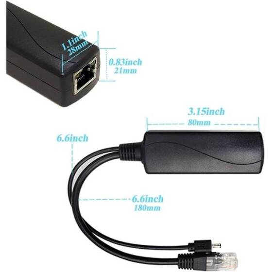 SDAPO PS5712TG DC5.5x2.1mm Gigabit PoE Splitter 48V To 12V 2A - 5